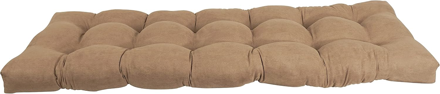 Blazing Needles Microsuede Tufted Bench Cushion, 60" x 19", Java 1 Count