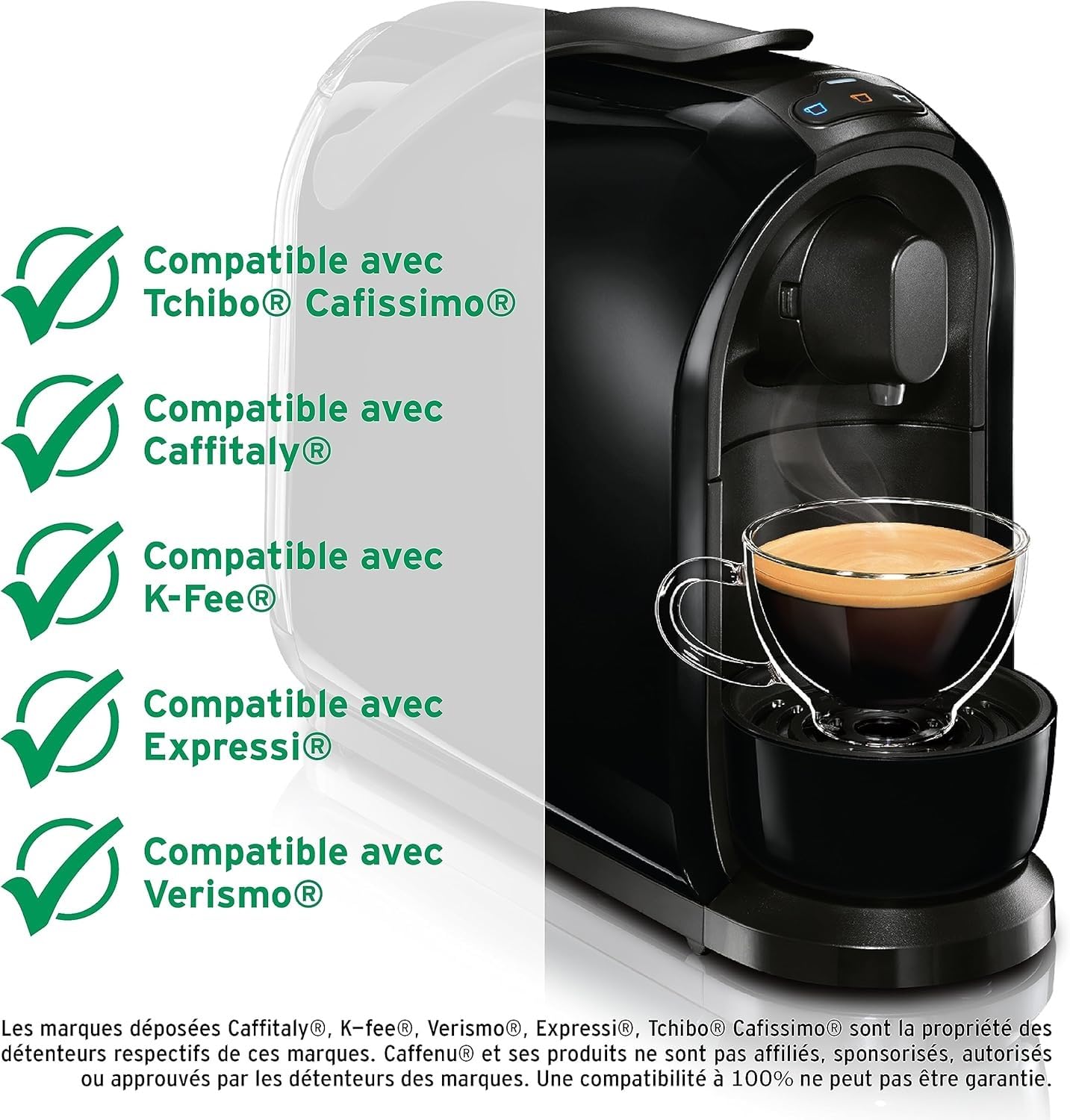 Caffenu Capsules de nettoyage Multipod - Nettoyeur de machine à café pour café frais - Capsules de nettoyage pour w/Tchibo, Cafissimo, Caffitaly, K-fee, Tealounge, Verismo & Expressi