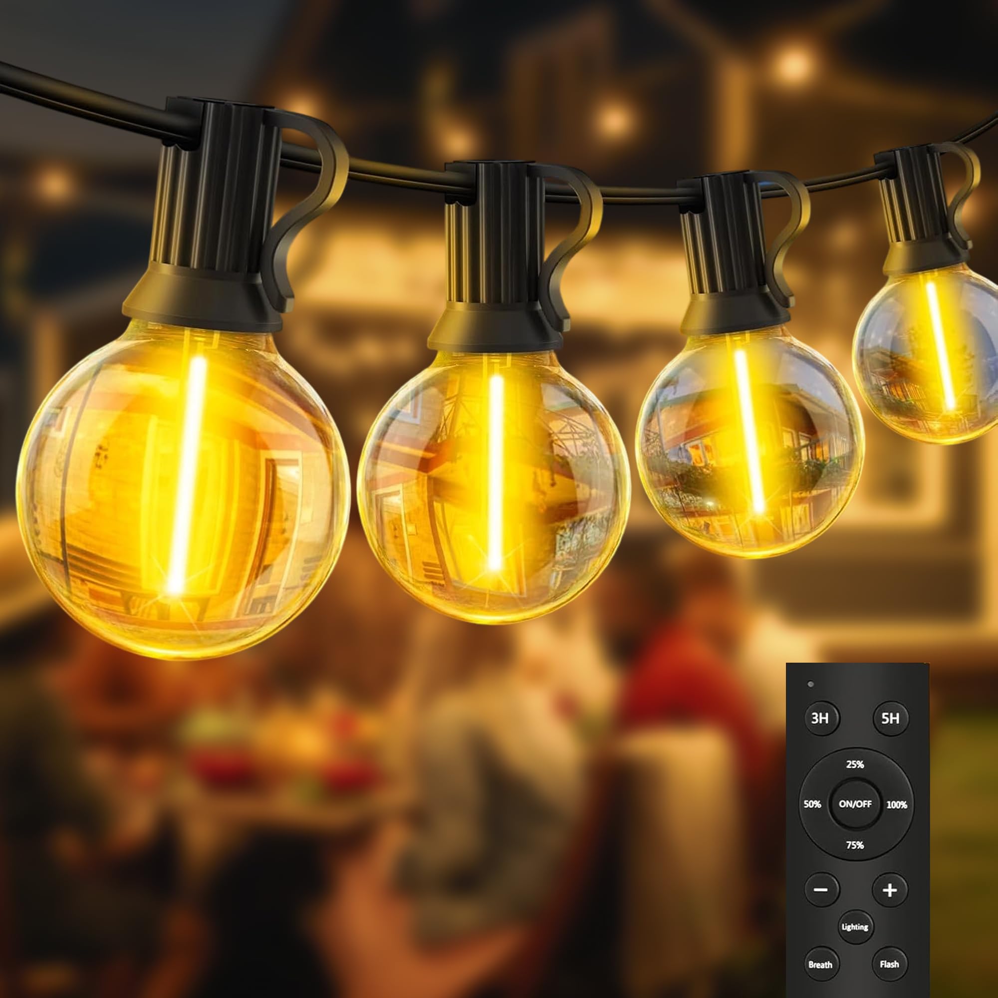 FTL Catena Luminosa a LED da 45 m con Telecomando, Illuminazione Natalizia con 4 Modalità, Dimmerabile e Funzione Timer, IP44 Impermeabile, per Balcone, Giardino, Terrazza, Feste, Matrimoni