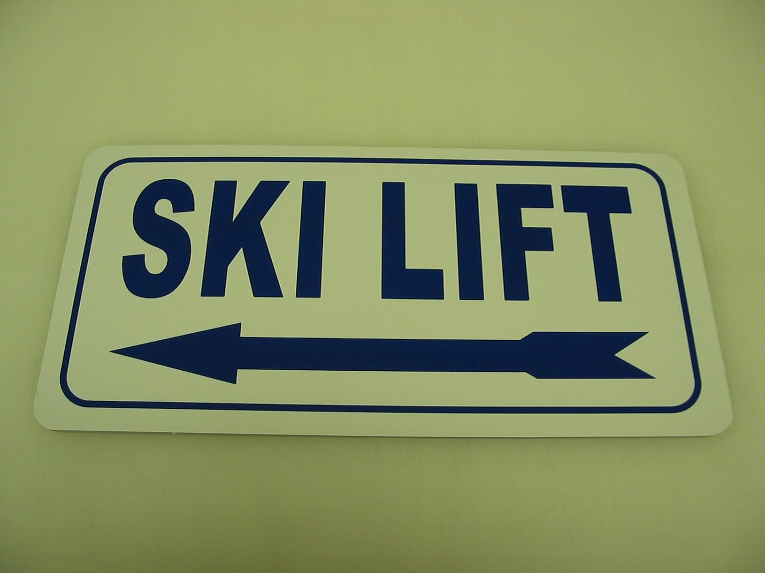 Ski Lift Left Arrow Vintage Style Metal Sign Sking Decor