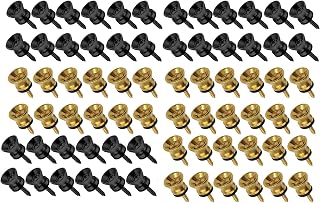 Pteanecay 72Pcs Guitar Strap Locks Metal Strap Button Metal End Pins Flat Head for Acoustic Classical Electric Guitar Bass Ukulele