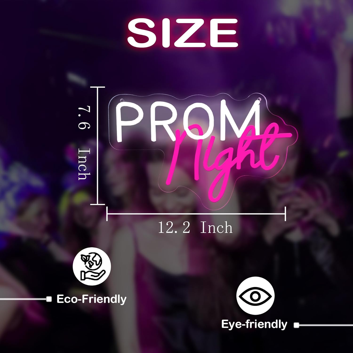 Prom Night Neon Sign, LED Light Up Party Decoration for Prom, Graduation, or Dance Event, USB Powered Backdrop Wall Sign for Prom 2026 Grad Party Decor