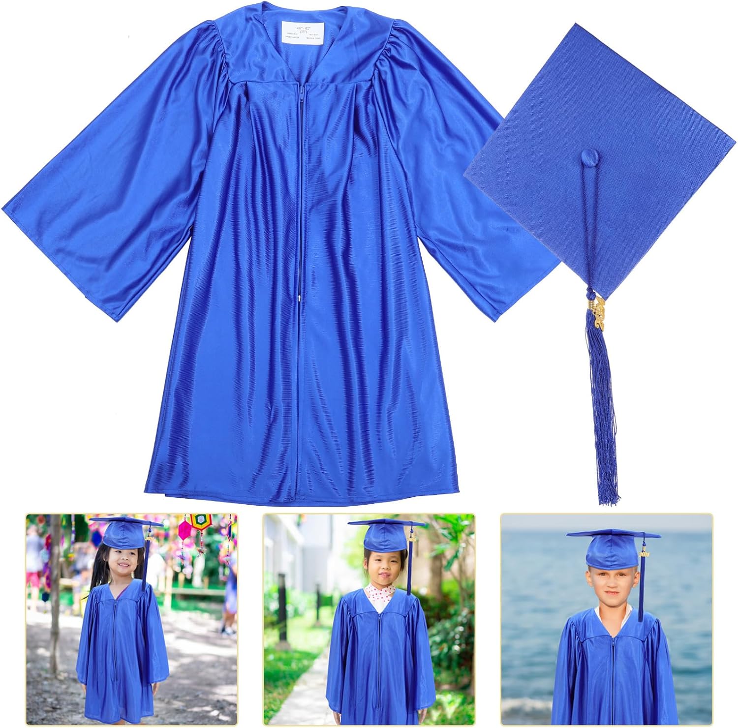 NOLITOY 1set Graduation Cap and Gown Tassel for Boy Girl Preschool and Kindergarten Ceremonies Easy to Clean and Store Includes Gown and Cap
