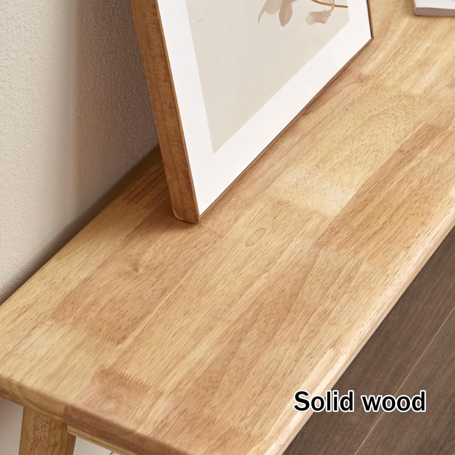 Dining Bench, Wood Bench, Entryway Bench with Rounded Corner, Kitchen Table Bench, Structural Stability, bench end of bed, Farmhouse Wood Bench for Dining Room, Living Room, Hallway, Bedroom(