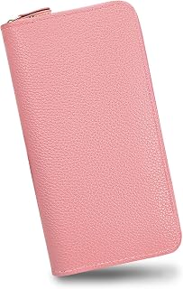 Womens Wallet, PU Leather Ladies Wallets Credit Card Holder for Women and Girls, Long Wallet with Zipper Women's Wallets for Travelling, Walking, Dating, Shopping (pink)