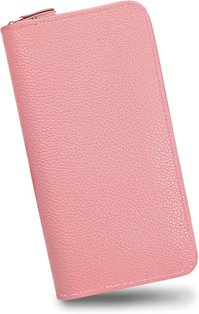 Portafoglio Lungo Donna In PU Rosa Con Motivo Floreale In Rilievo, Porta Carte E Banconote Con Cerniera, Per Viaggi E Feste