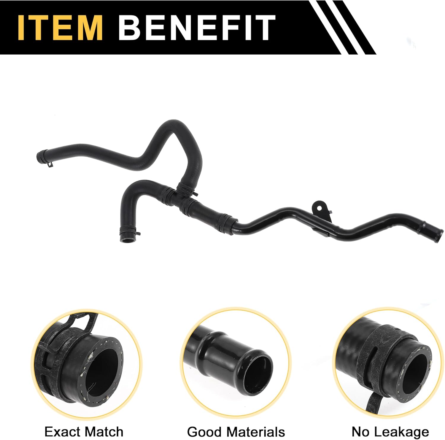 1 Pc Heater Hose for Land Rover Range Rover Sport 2006-2009 LR3 2005-2009 Radiator Coolant Hose Good Sealing Rubber Engine Black