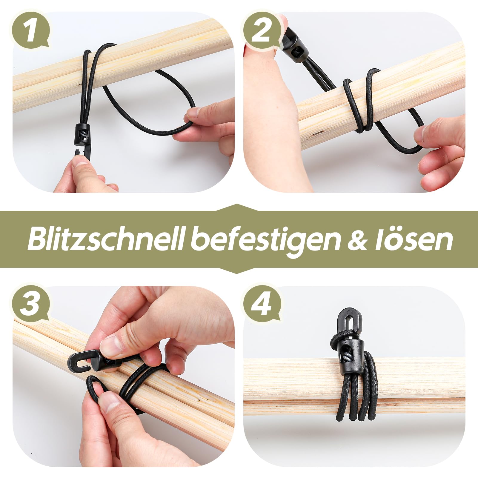 Tendeurs Elastique Avec Crochets,25cm X 50 Pcs Élastique Tendeurs De Bâche Noir,Crochet Elastiques Courtes,Tendeur Bache Portable Durable Pour Des Camping, Des Hangars, Des Tentes