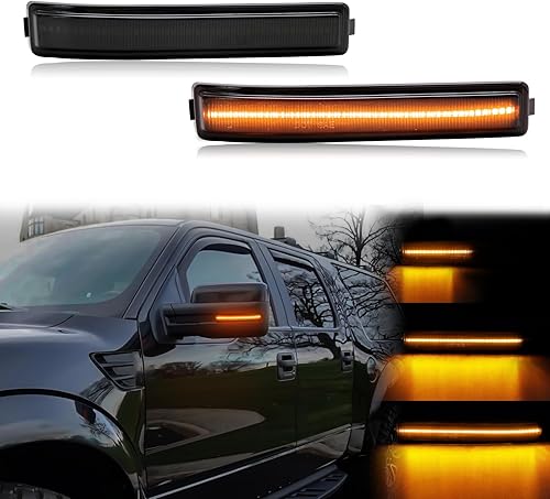 Luces intermitentes para espejo lateral, conjunto LED compatible con F150 2009-2014para Mark LT 2010-2014, lámpara intermitente de giro dinámico