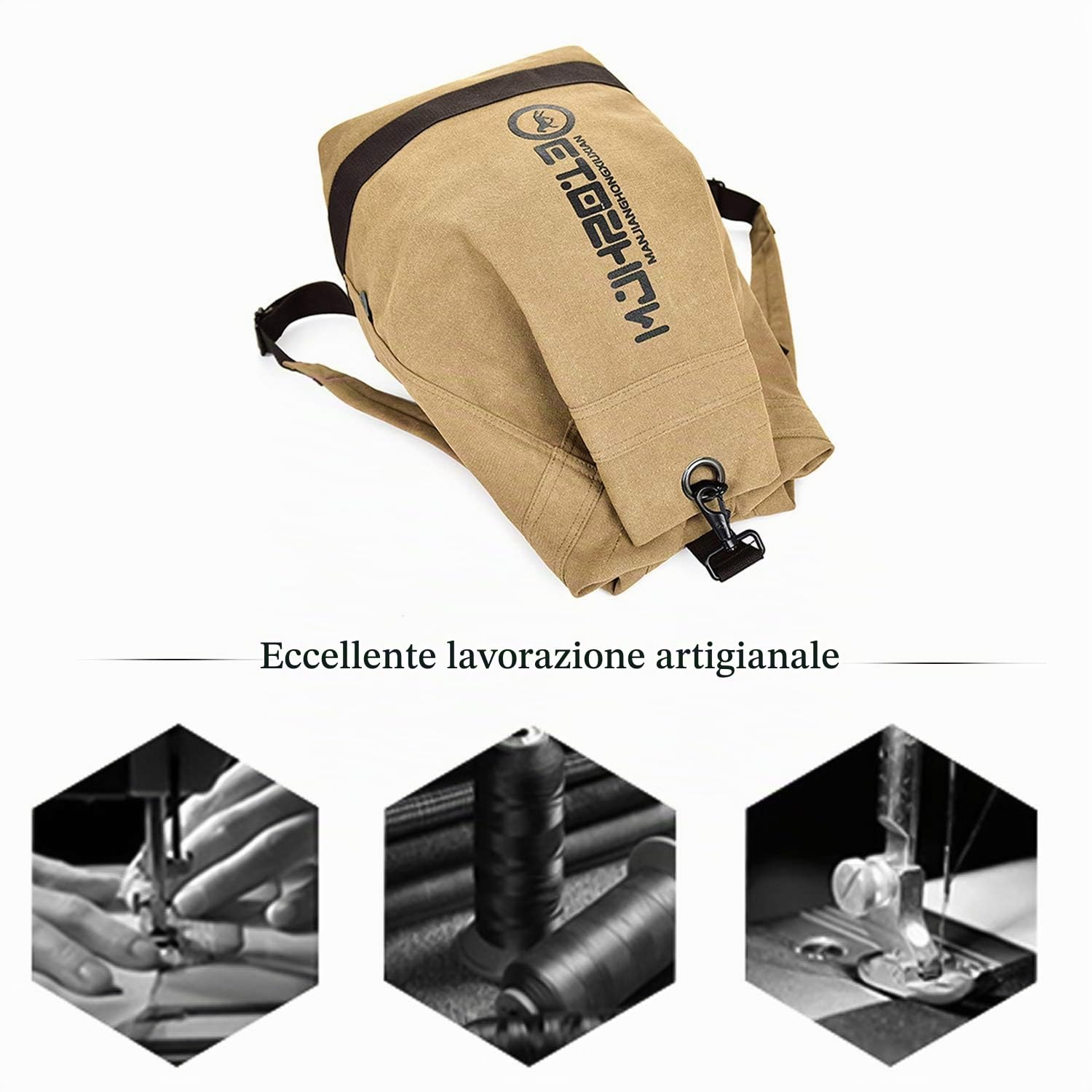 FANDARE Retro Zaini Tela Zainetto porta PC Cartelle Zaino Scuola Adolescente Borsa da scuola Borse a Zaino Zainetti Daypacks per Uomo Donna All'aperto Viaggio Escursionismo Camping Cachi