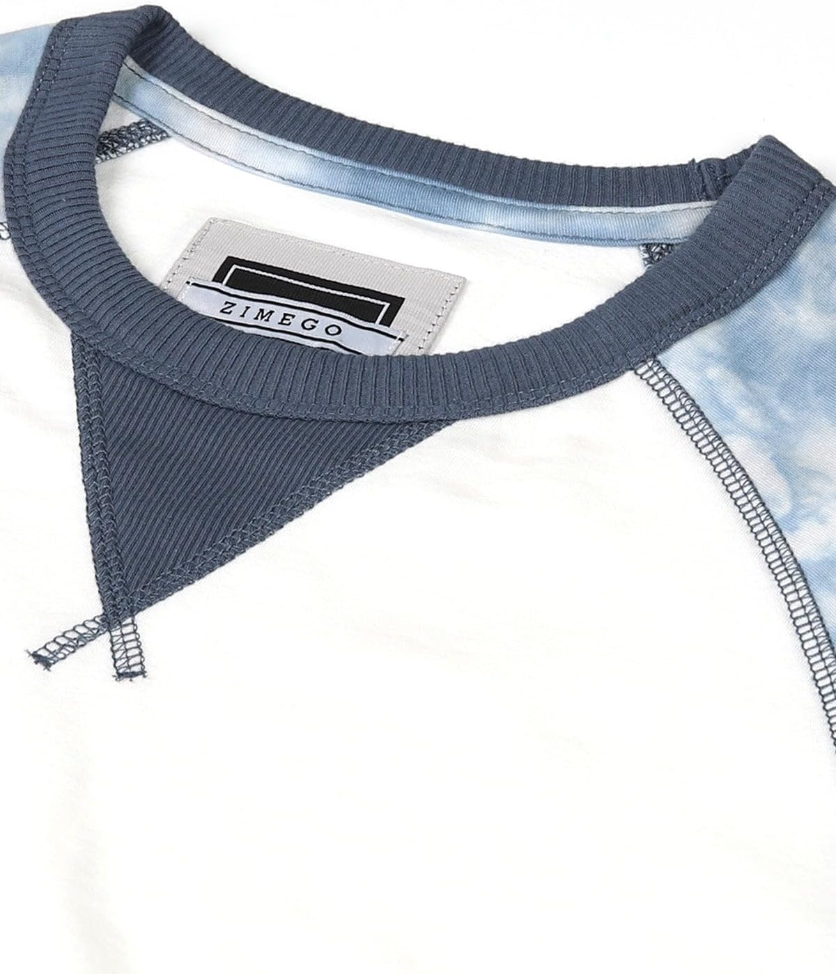 ZIMEGO Mens 3/4 Long Sleeve Modern Fit Contrast Raglan Casual Crew Neck T-Shirts