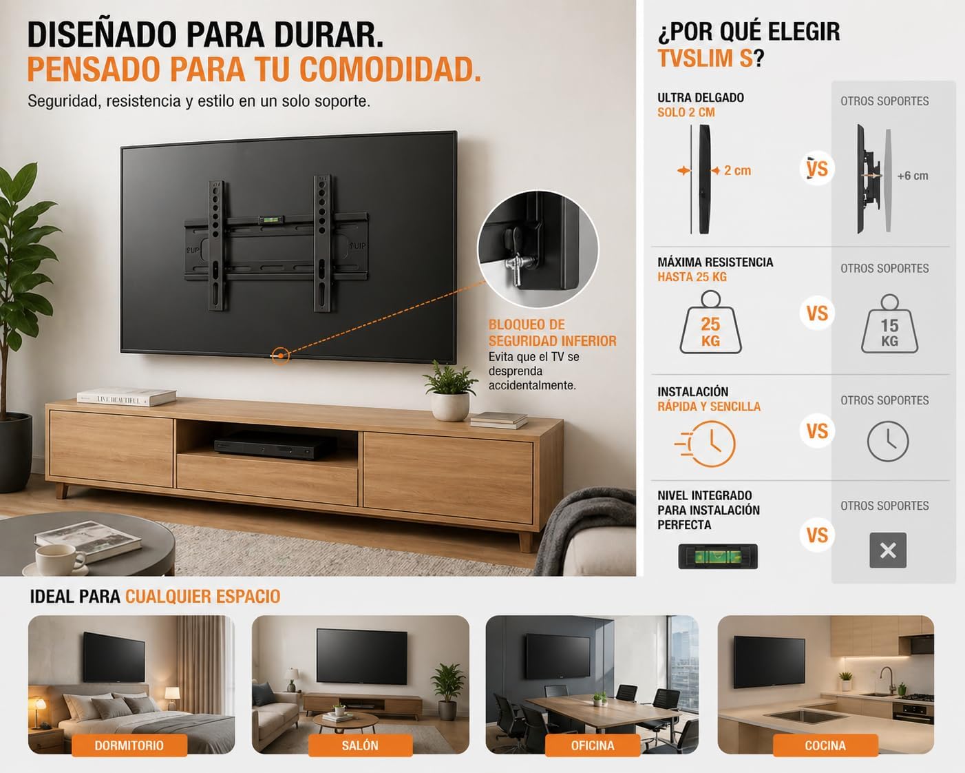 Axil tvslim-s ac0558e Wall Mount Black