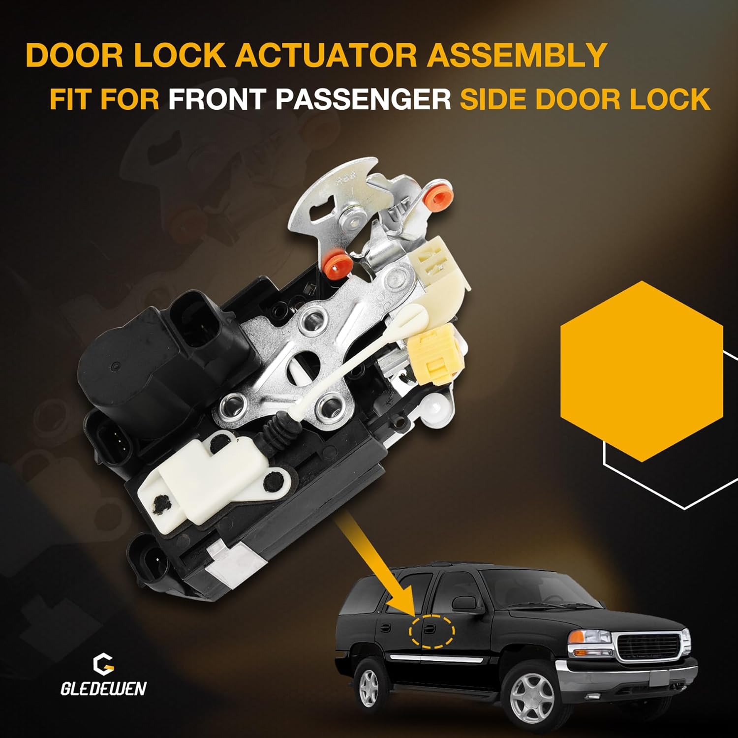 Door Lock Latch Actuator Front Right Passenger Side, Compatible with 1999-2000 Chevrolet Silverado Suburban Tahoe GMC Sierra Yukon XL, Replaces# 931209 931-209 DLA999 16637320