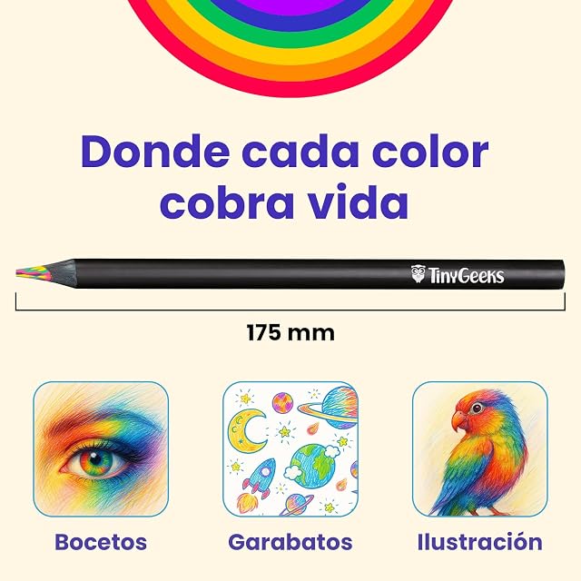 Foto 6 de 8 de Lápices Arcoíris de Colores, 12 Unidades