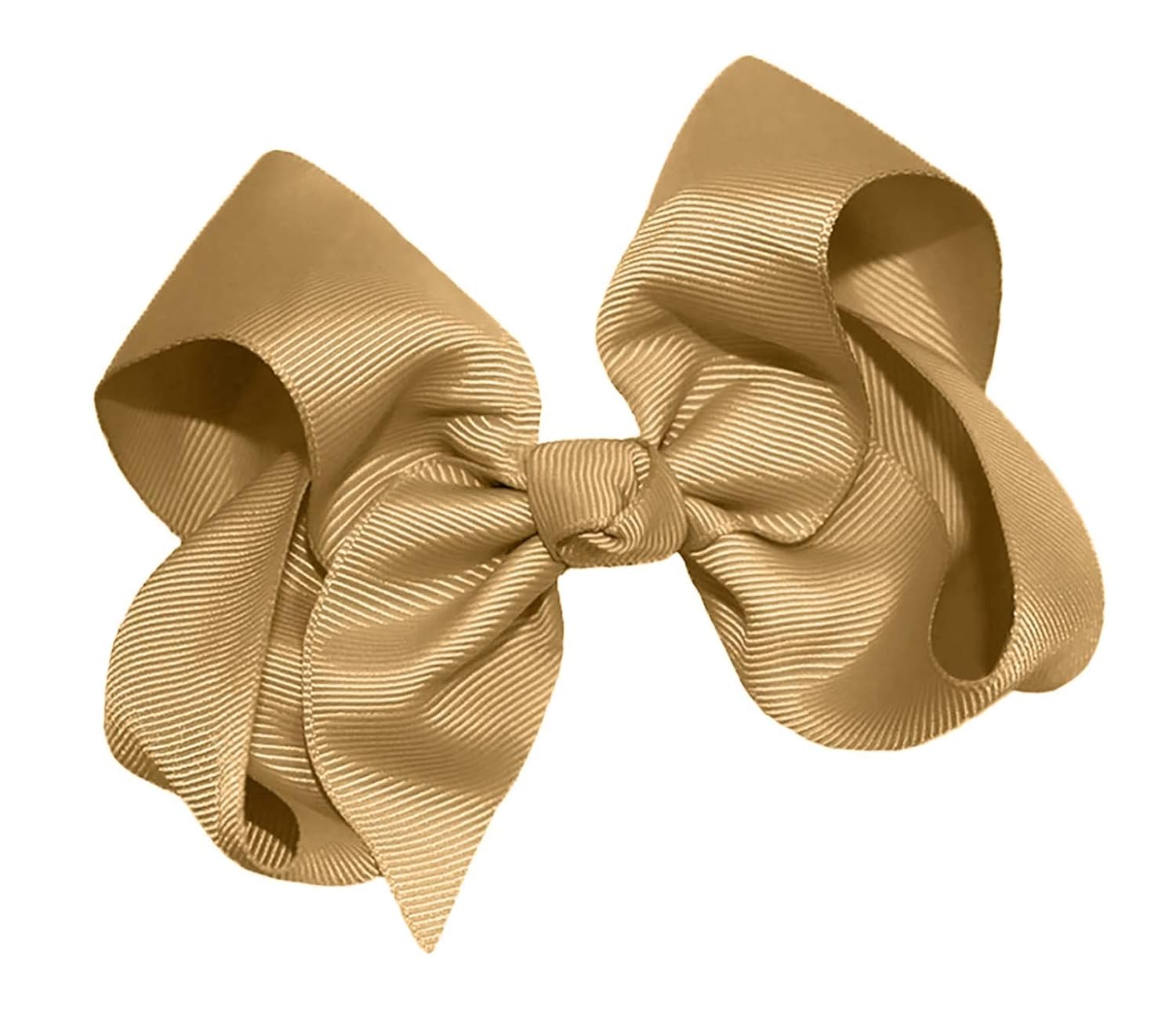 WD2U Girls 4" by 3" GrosGrain Knotted Boutique Hair Bow French Clip Barrette USA (Harvest Gold) : Beauty & Personal Care