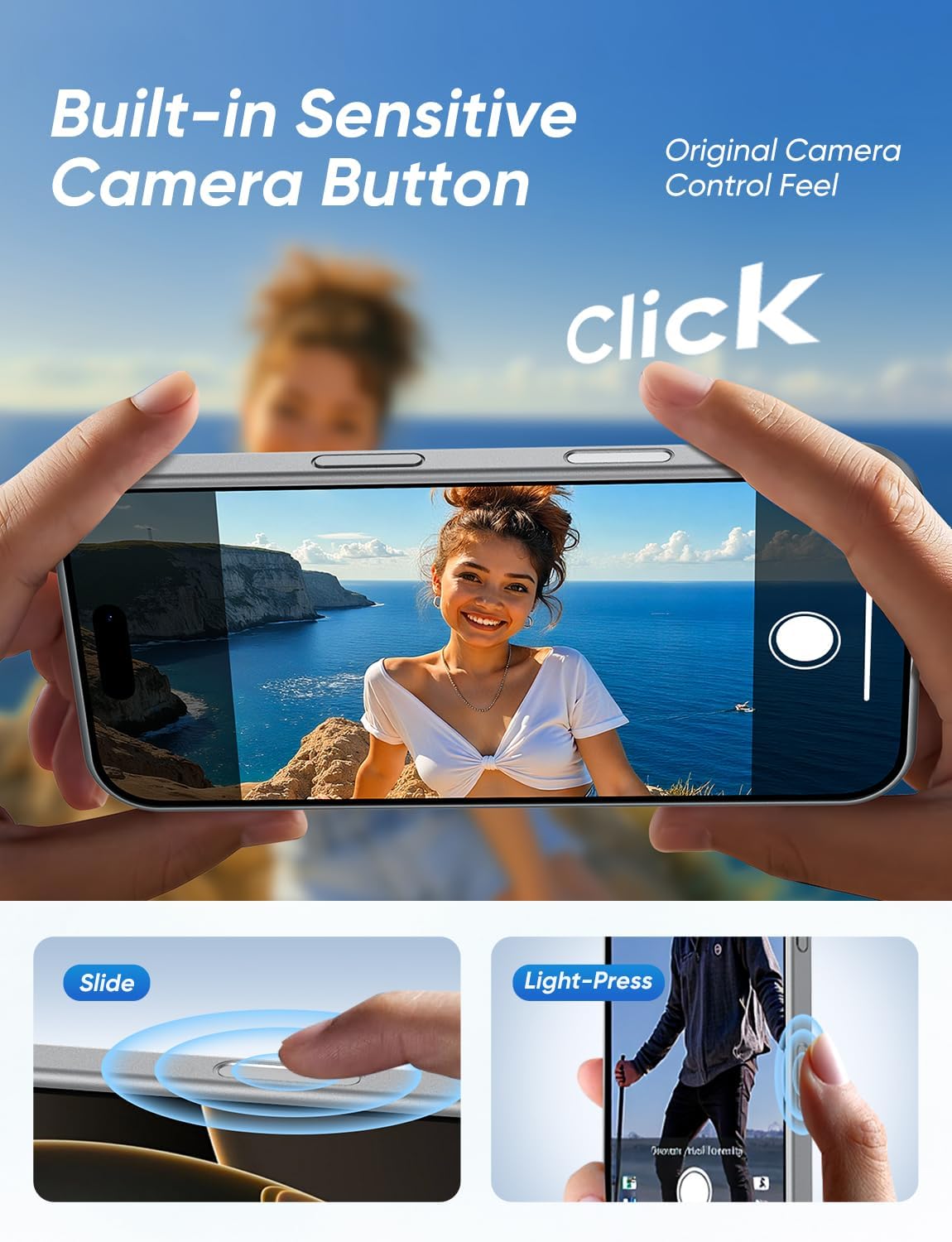 MAGIC JOHN 360° Rotatable Magnetic Invisible Stand for iPhone 16 Case [Camera Control Button] [Compatible with MagSafe] 16FT Shockof for iPhone 16 Case with Kickstand, Gray - Image 5