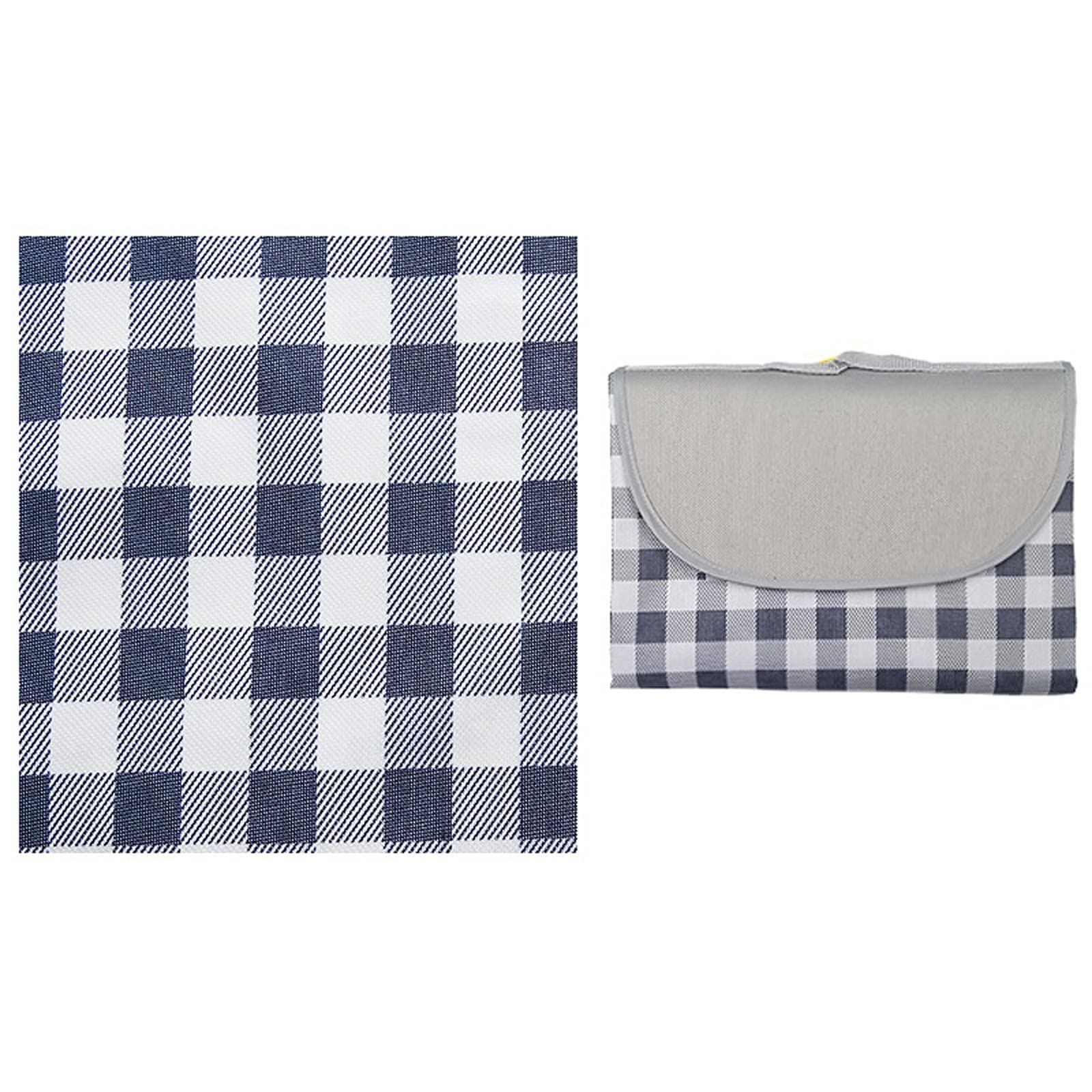 Couverture de Pique-Nique Imperméable, 200x200 CM Portable Tapis Pique Niques, Natte de Plage Nappe Picnic pour Jardin Extérieur (Color : Blue Grid)