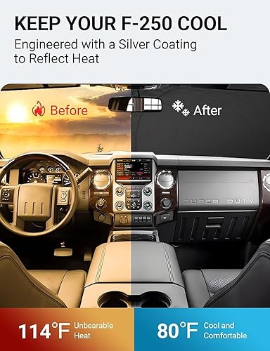 Vista 51 de Proadsy Parasol para parabrisas para BMW X1 F48 2016-2022 de 4 capas plegable, protector de parasol frontal que bloquea los rayos UV y mantiene