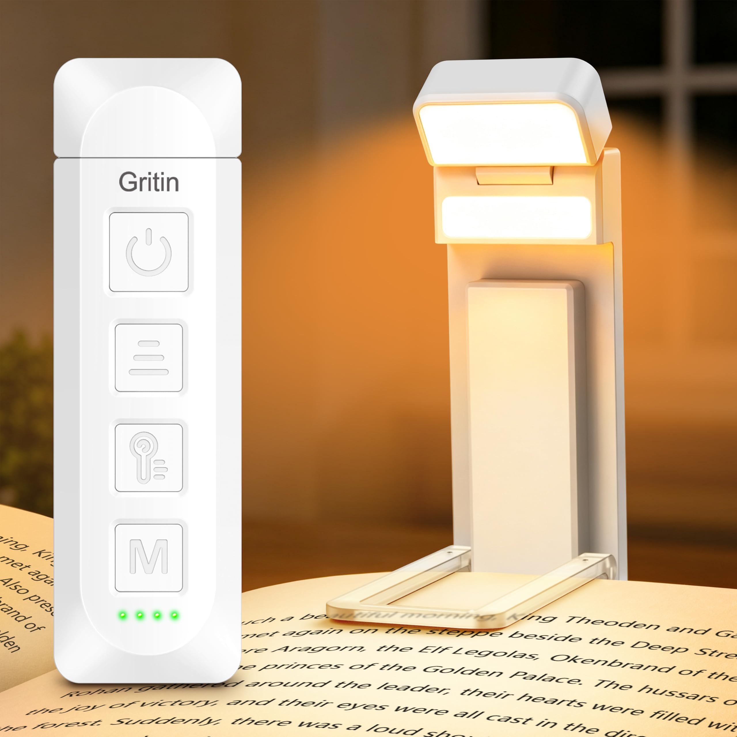 Gritin 2026 Gen 3 Leselampe Buch Klemme mit 14 Augenpflege Vollspektrum LED