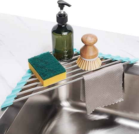 Amazon.com - Tomorotec Green Triangle Roll-Up Dish Drying Rack for Sink ...