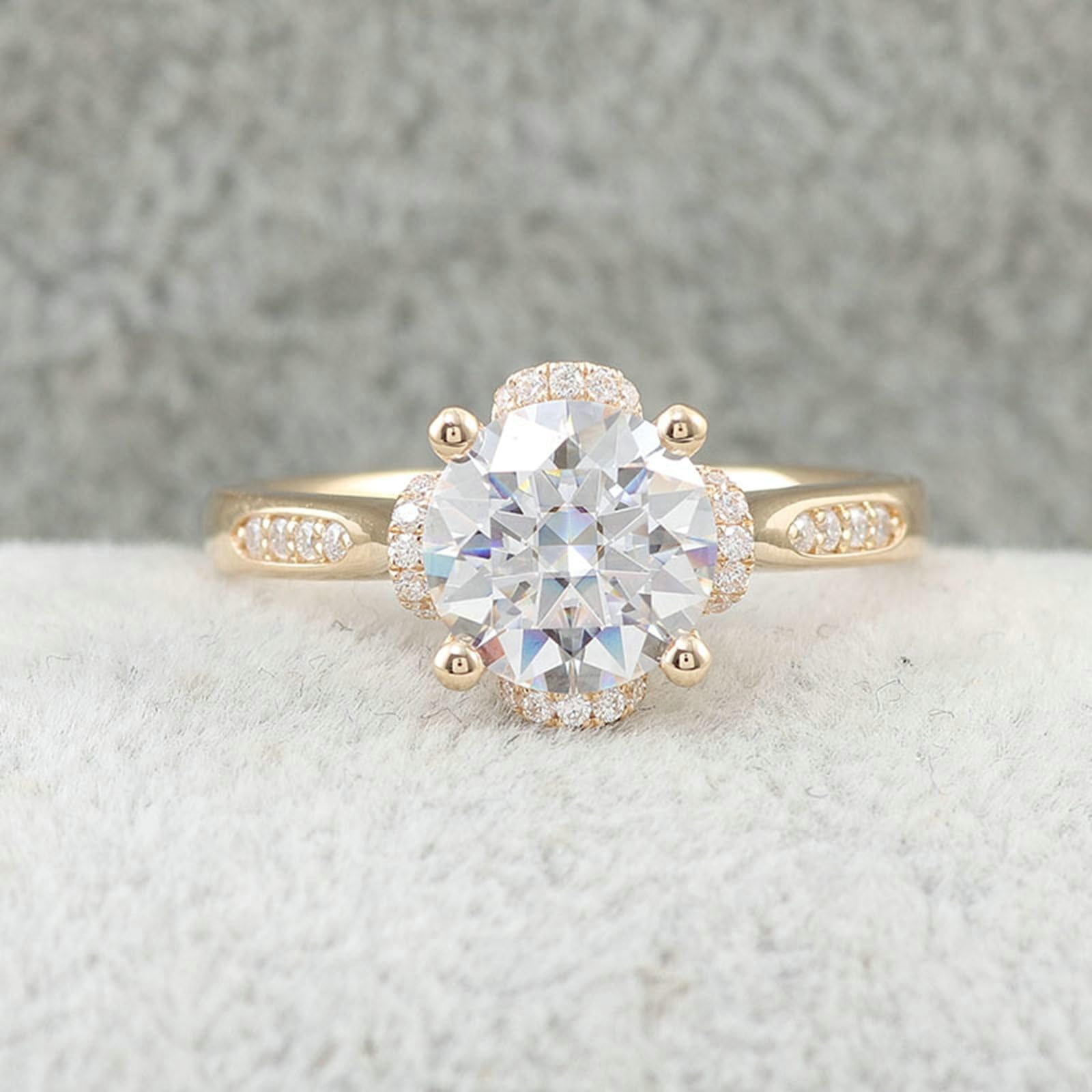Obrączki ślubne z prawdziwego złota Moissanite 1ct D Color VVS1, pierścionek zaręczynowy, pierścionek z prawdziwego złota 375, pierścionek damski pierścionek ślubny, 9-karatowe żółte złoto