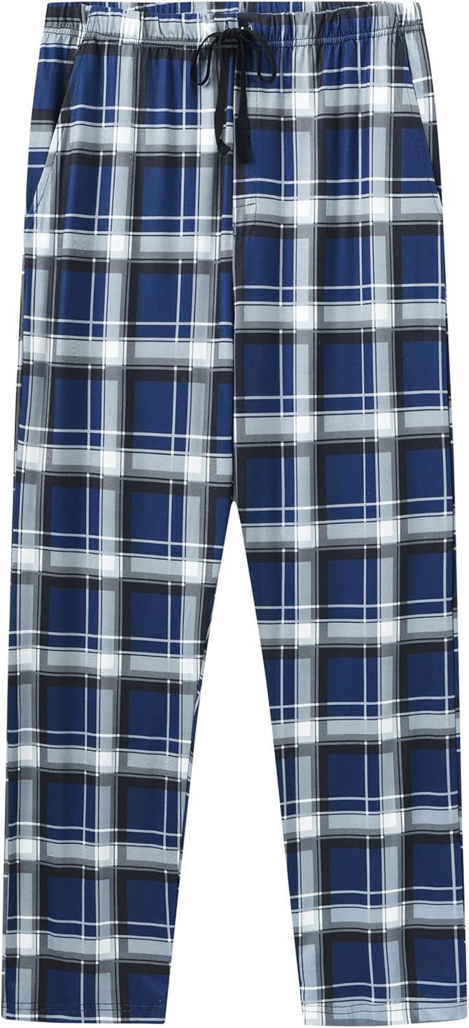MoFiz Men's Pajama Bottom Pants Sleepwear Lounging Relaxed House PJS Pants with Drawstring Button Fly 3-Pack - Image 4