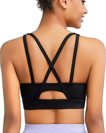 RUNNING GIRL Sports Bras for Women High Support, Adjustable Straps High Impact Sports Bras with Sewn in Pads Workout Bra