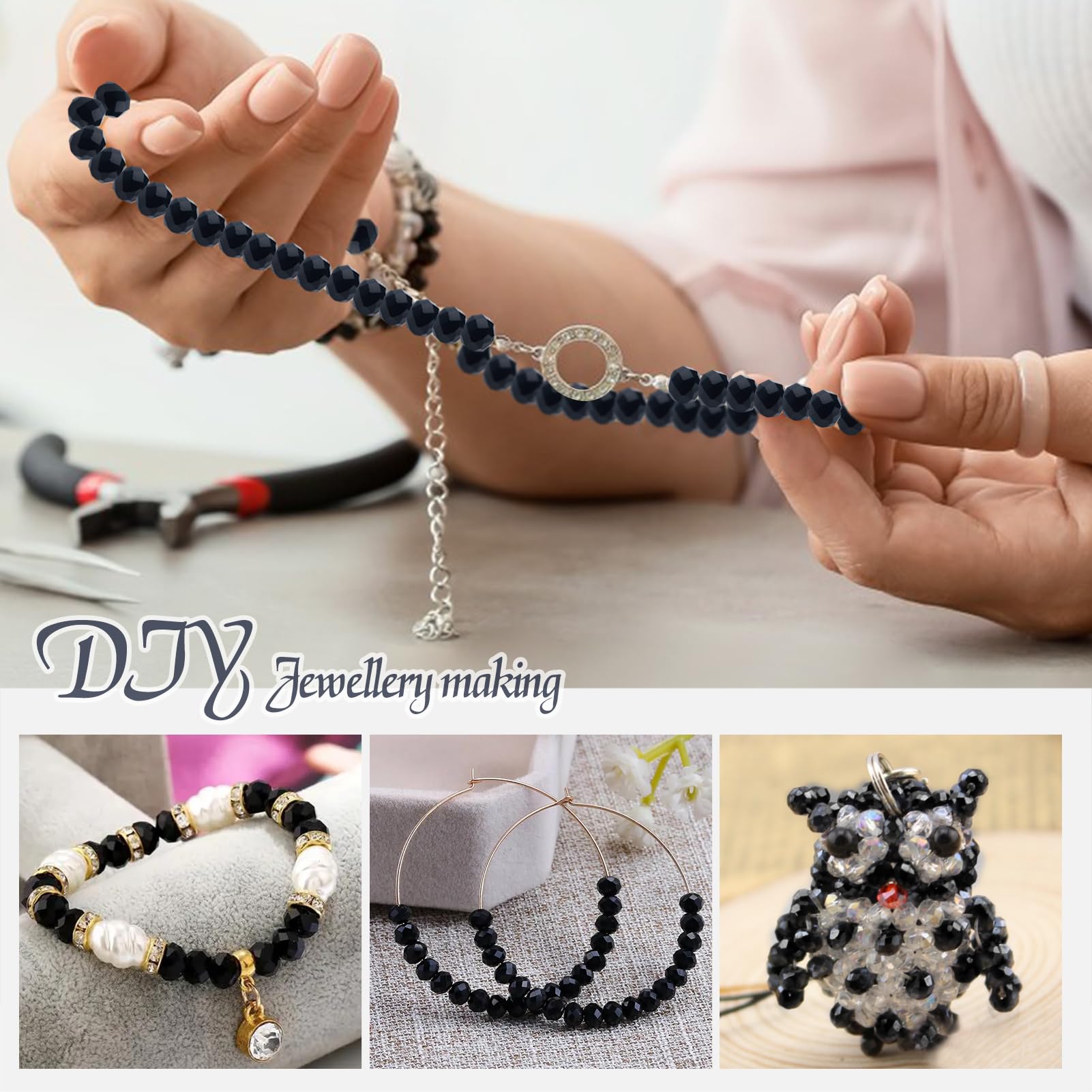 Perline Distanziatrici Larghe In Vetro Cristallo Misto Da 8/10/12 - Foto 8