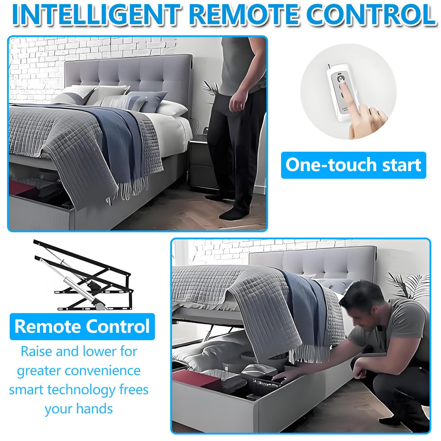 Mecanismo eléctrico de elevación de cama, elevadores de cama resistentes, carga de 600 kg, juego de resortes de gas con control remoto, elevación que ahorra espacio para cama y sofá, proyecto de