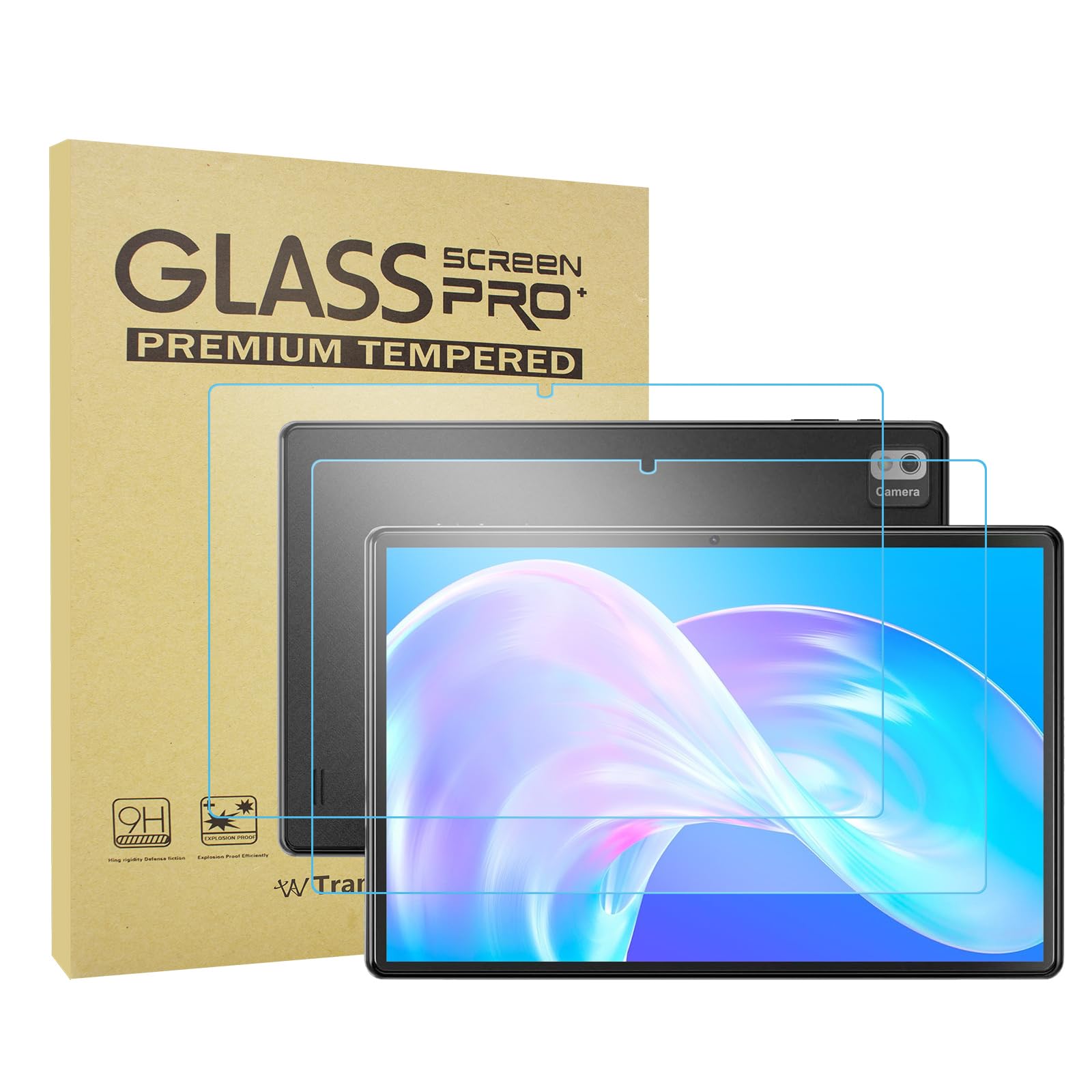 (para tablet SGIN T10 PRO) 2 protectores de pantalla de vidrio templado para tableta SGIN de 10.1 pulgadas modelo T10 y T10 Pro, transparente