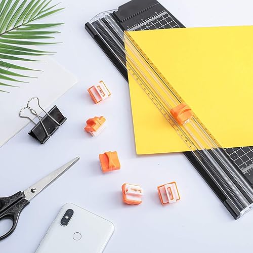 Vista 6 de Mudder 10 piezas de repuesto para cortador de papel, cuchillas de repuesto para recortadora de papel A4 en blanco y negro (naranja)