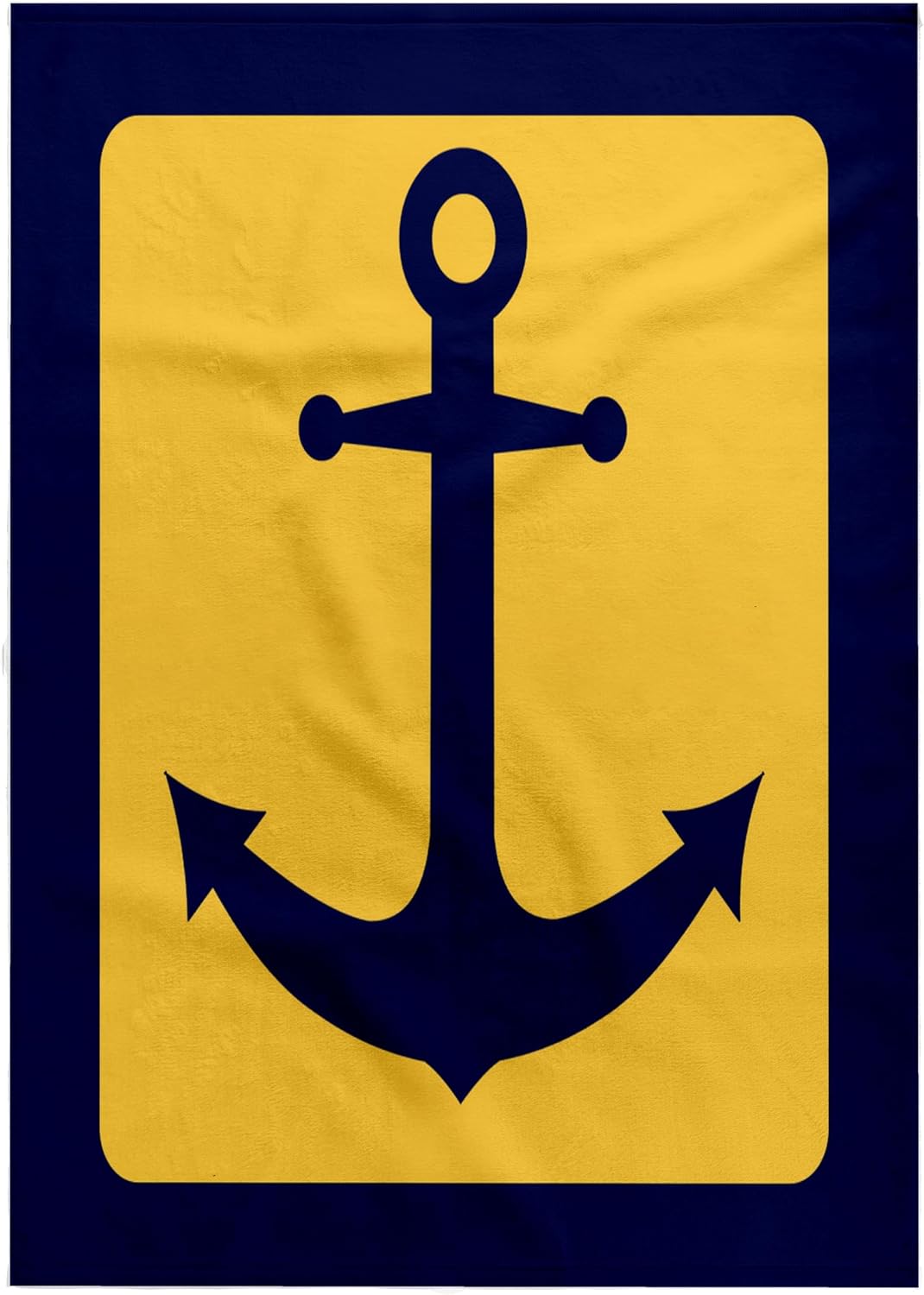 3dRose Blue and Yellow Nautical Anchor Design 22x30 Bath Hand Pool Towel