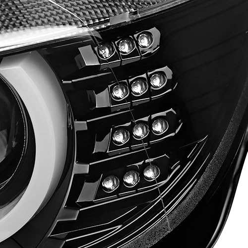 Miniatura 8 de SPEC-D TUNING Faros delanteros tipo U-Halo HID con tira LED compatible con BMW F30 Serie 3 Sedán 2012-2015, montaje de faros delanteros