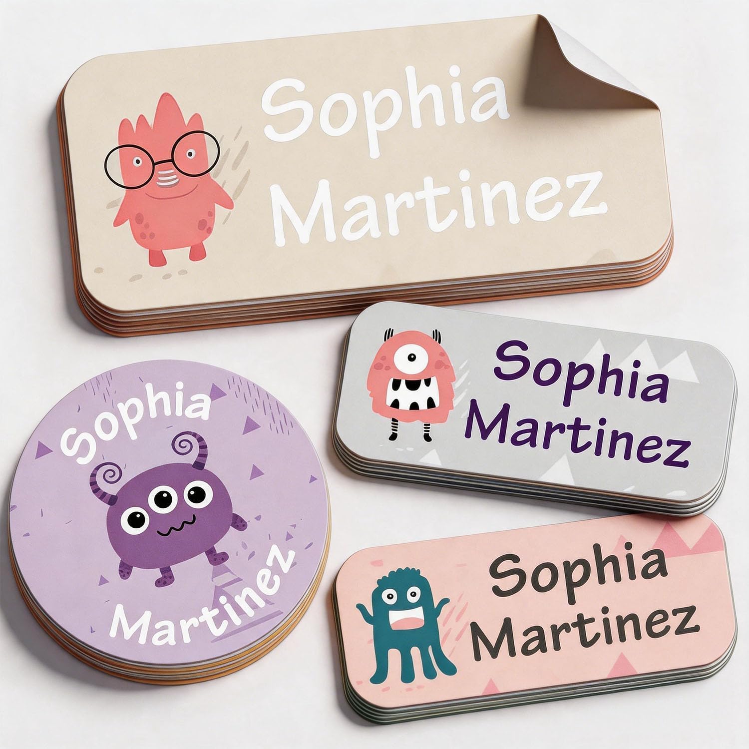 Personalized Daycare Name Labels for Kids (135 Labels) Custom Waterproof Name Stickers for Child Clothing Tag, Bottles,Camp，Lunch Boxes and School Supplies