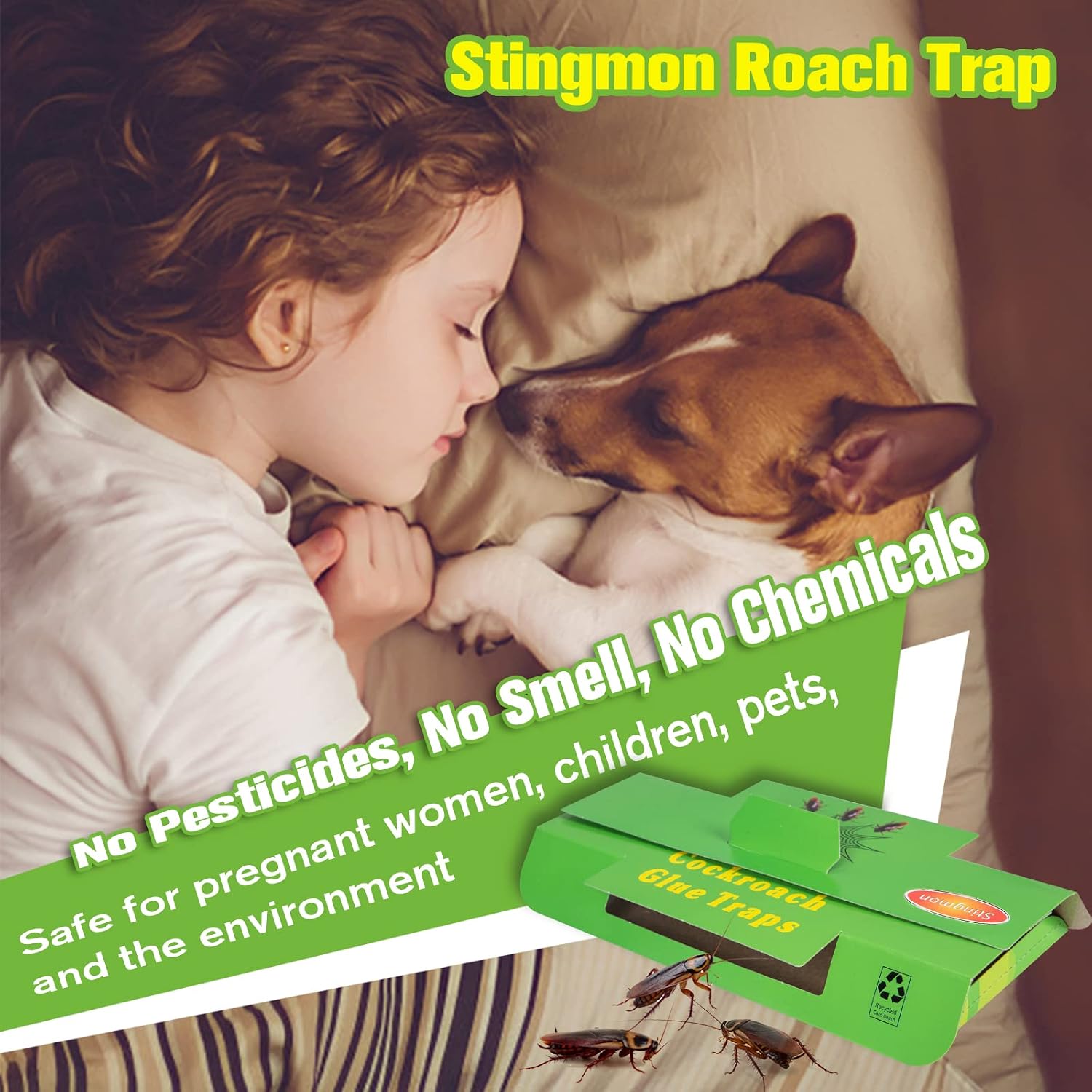 12 Pack Cockroach Trap, Cockroach Killer Indoor Home, Roach Bait, Roach Killer Indoor Infestation, Bug Insect Sticky Traps