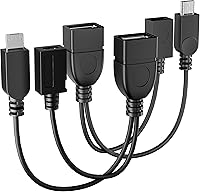 Vista 1 de Micro USB OTG Splitter Cable，2-in-1 Micro USB to USB Adapter (OTG Cable + Power Cable) for Fire Stick, PlayStation Classic and More - 2 Pack