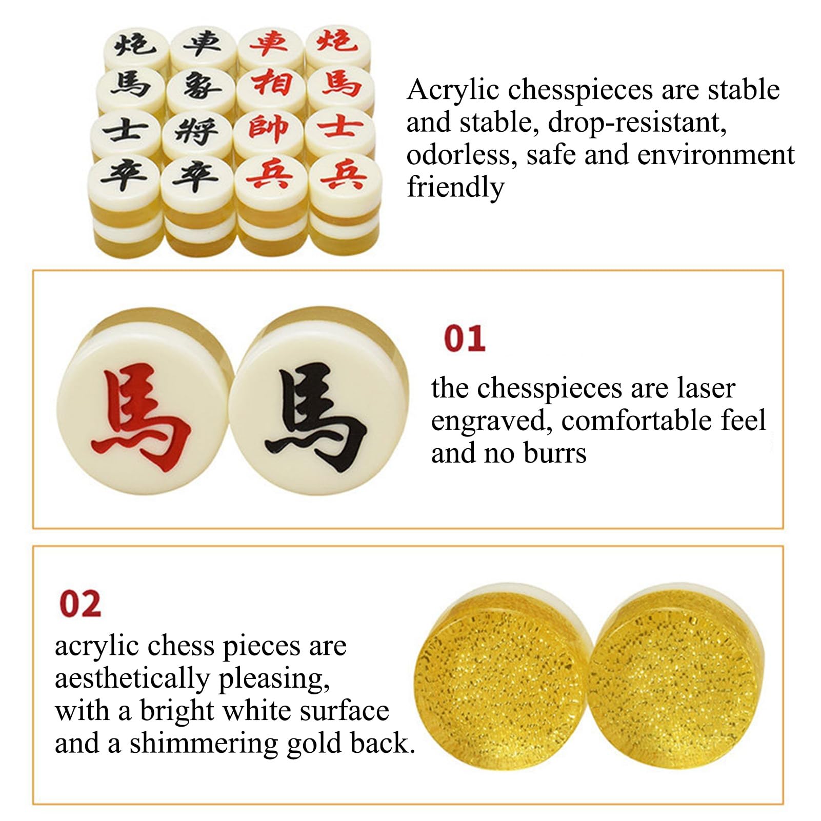 Juego de ajedrez Chino Xiangqi con Tablero de Chapa Plegable y Piezas acrílicas, Juegos de Mesa de Estrategia de Viaje portátiles for 2 Jugadores