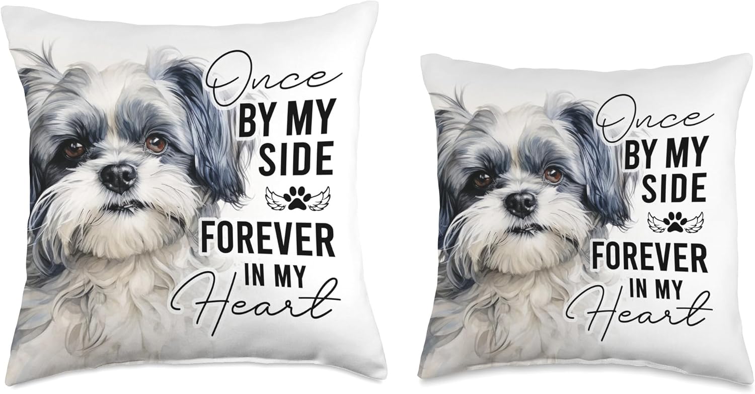 Dog Death Sympathy Gift Pet Memorial Gift Shih Tzu Throw Pillow