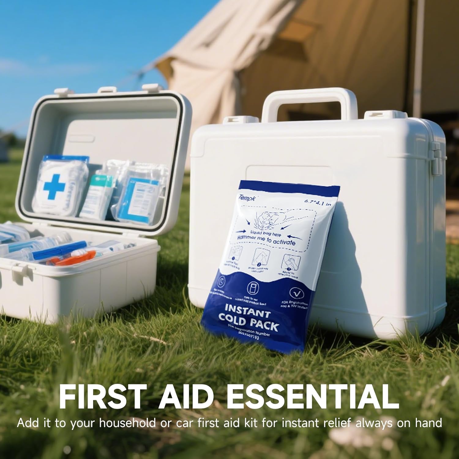 Big 25 Packs(6.7”*4.1“) Instant Cold Packs TUV/SGS Certified | 20mins Long-Lasting Ice Compress for Injuries, Pain Relief, Swelling | Disposable Cold Pack for Athletes, Sprains & First Aid - Image 8