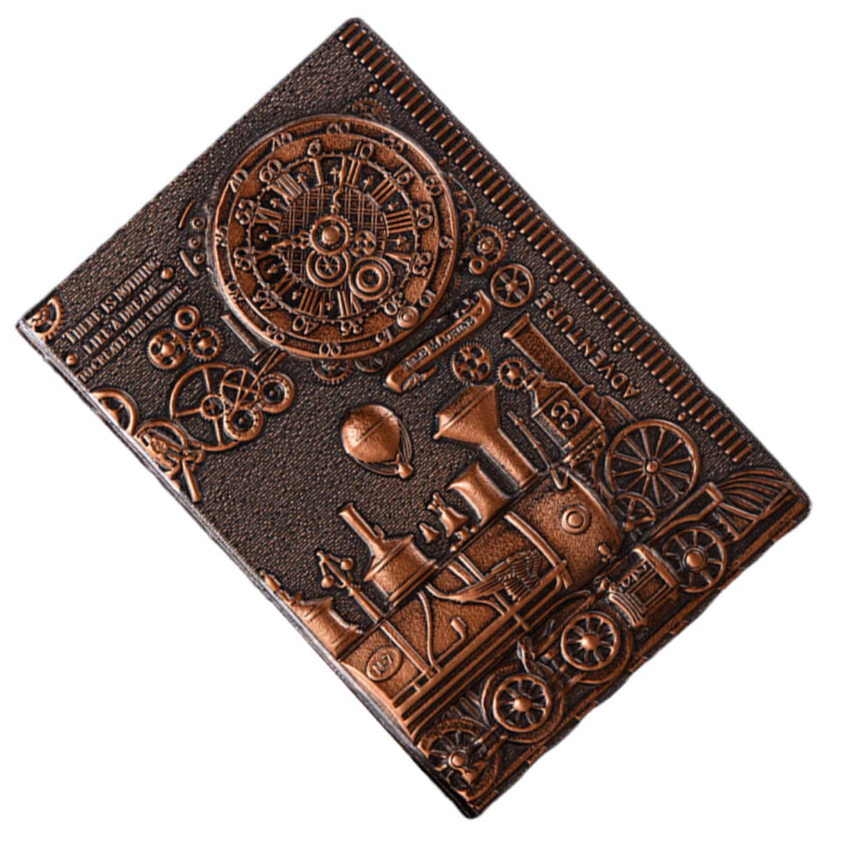 Rouge Carnet de Notes A5 PU Motif Vintage Gravé, Rigide
