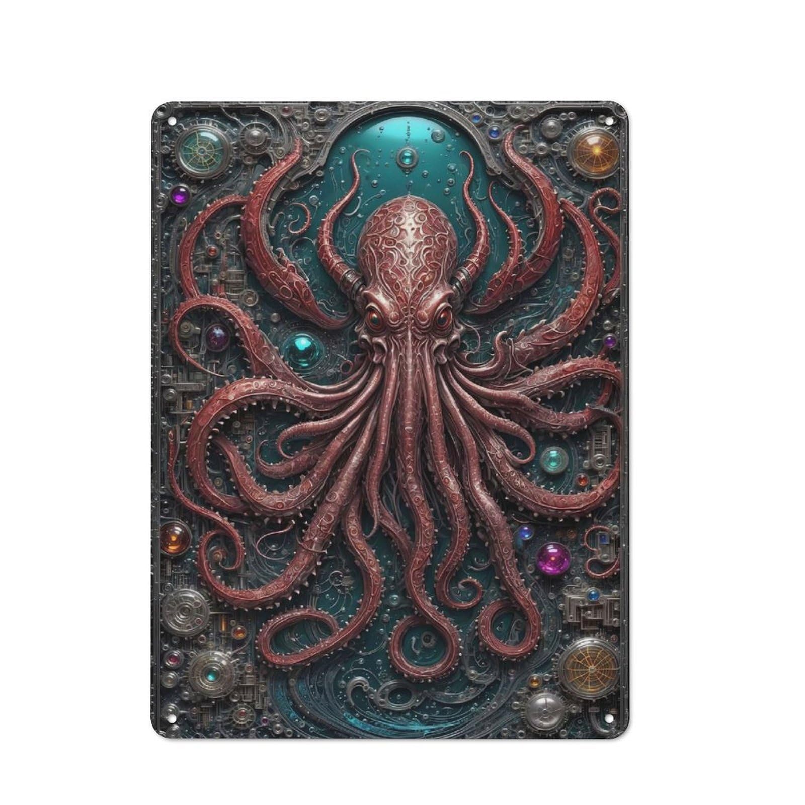Galactic Kraken Chronicles Retro Metal Wall Decor 40x30cm, Metal Sign for Pub, Home Bar, Shed Or Man Cave, for Relaxed Wall Styling