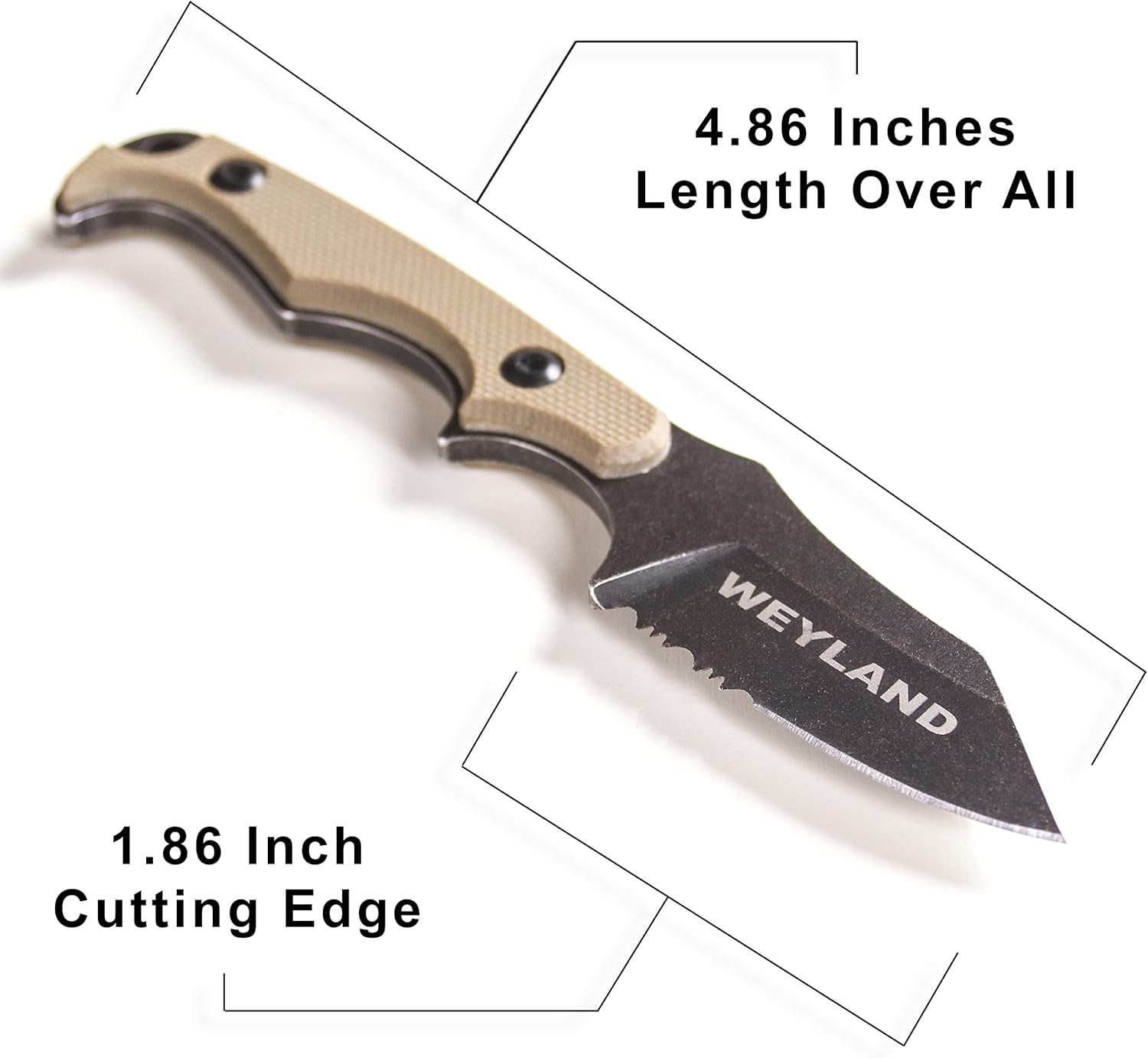 WEYLAND EDC Fixed Blade Tactical Neck Knife With Sheath - Small Fixed Blade Utility Knife, Boy Scout Carry knife for Everyday Carry and Hiking - Image 3