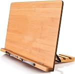 Wishacc Porte-livre XL-Grande Taille 15.4" x 11.0" Support de livre pliable réglable par la carte principale avec clips de support de page - Conserve des livres de cuisine, des livres reçus, des manuels, des tablettes, des ordinateurs portables, des ouvrages de musique, des documents