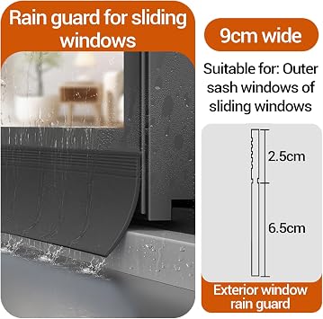 Pencere için kendinden yapışkanlı yağmur çubuğu, çok renkli kauçuk conta, 4 m x 9 cm, enerji tasarruflu, hava şartlarına karşı koruma, rüzgar durdurucu, ev yalıtım çözümü