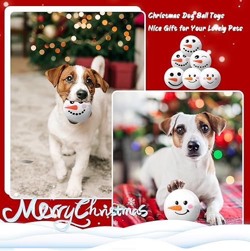 Miniatura 6 de 24 juguetes de Navidad para perros de 3.15 pulgadas de peluche de Navidad, pelotas de tenis de Navidad para perros pequeños, medianos y grandes,