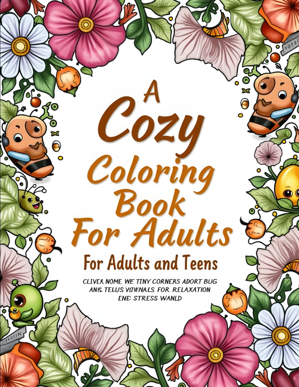 A Cozy Cute Coloring Book: for Adults and Teens Featuring Tiny Corners, Adorable Bugs, and Fuzzy Animals for Stress Relief and Relaxation