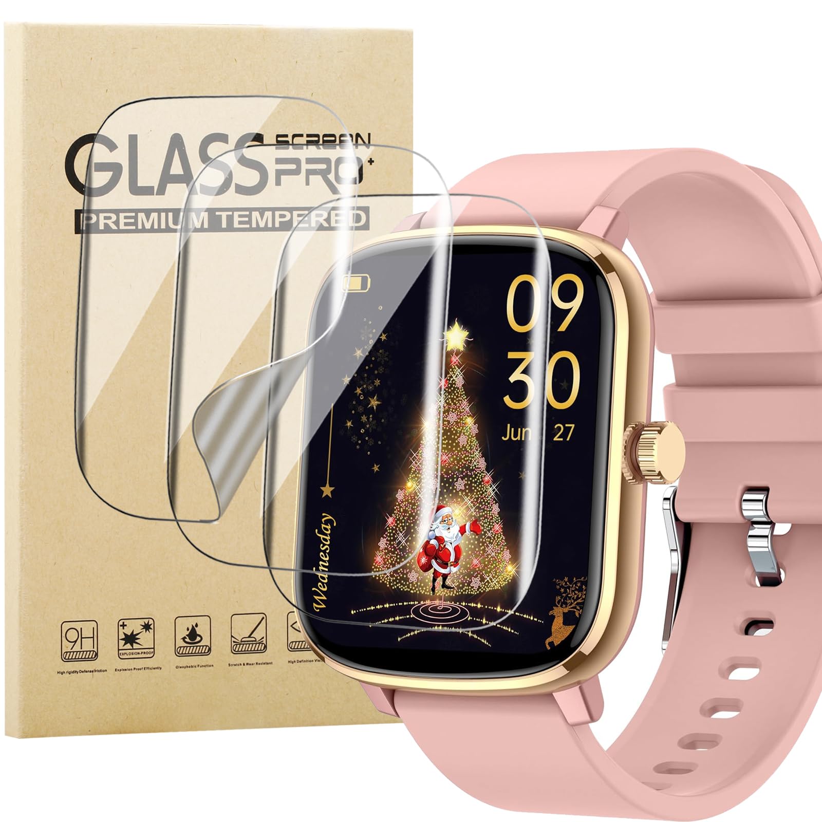 Pack De 3 Films Protecteurs HD Pour Amazfit Active 2 Square (écran 1.75") - Anti-rayures, Anti-empreintes, Sans Bulles - 9