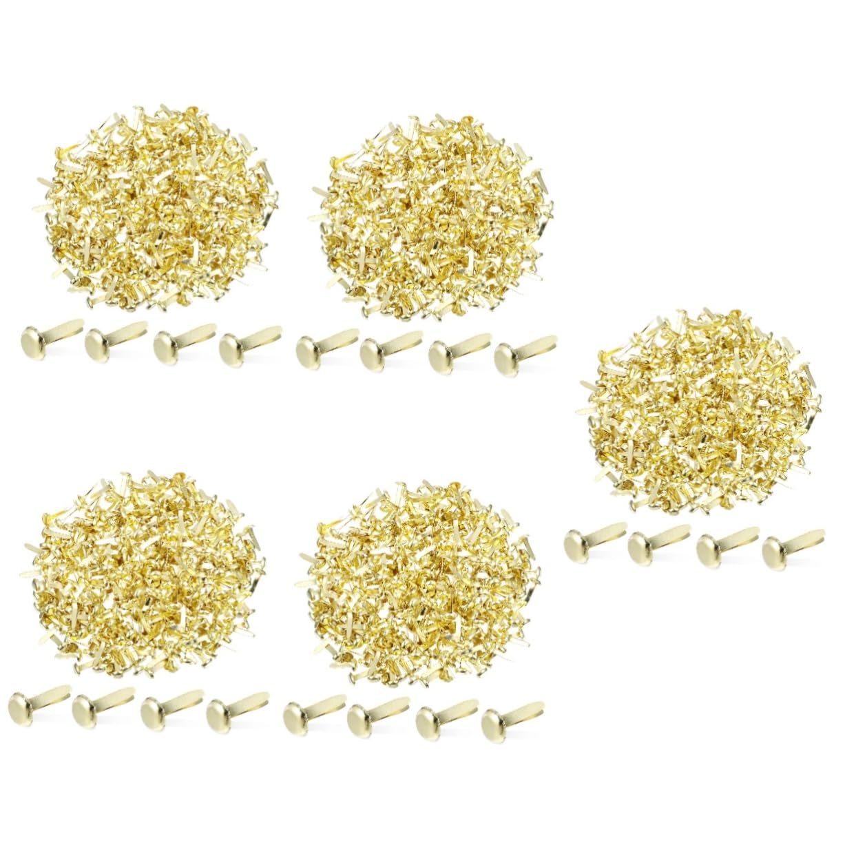 1500piezas Sujetadores Metálicos Redondos Para Manualidades Clips De Papel Decorativos Para Scrapbooking Proyectos Diy y Tarjetas