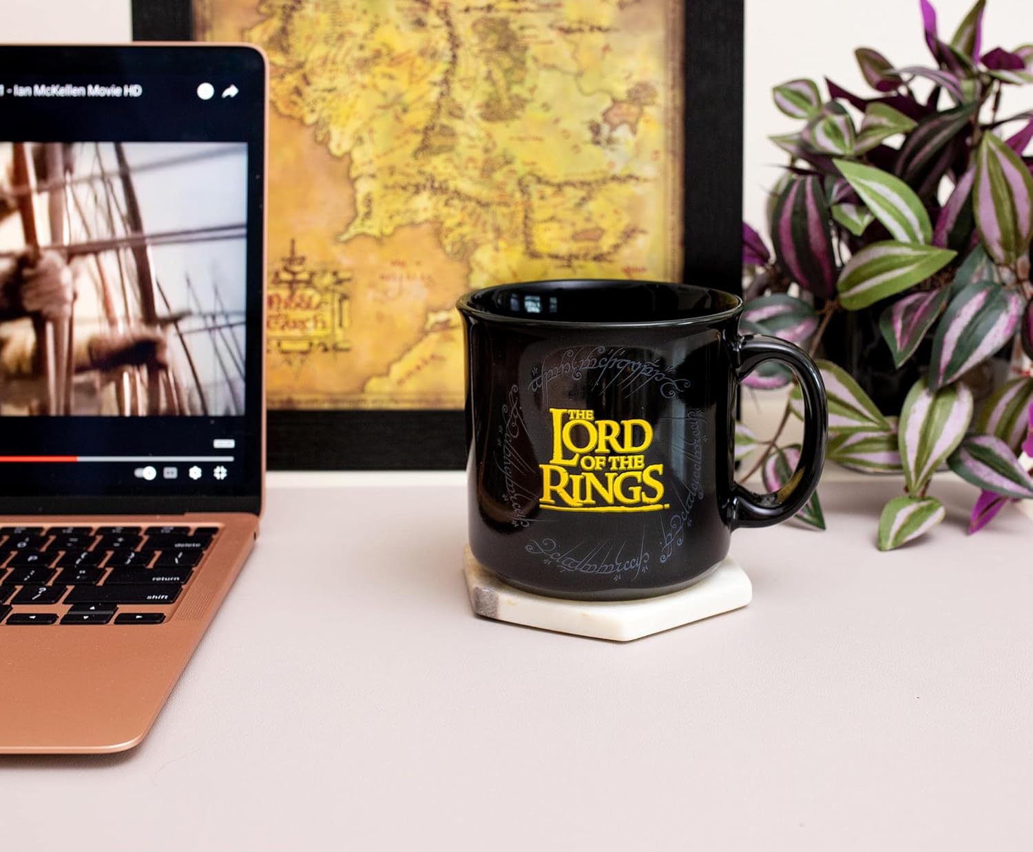 The Lord Of The Rings Gondor Black Ceramic Camper Mug | Coffee Cup For Espresso, Cocoa, Tea | Holds 20 Ounces - Image 8