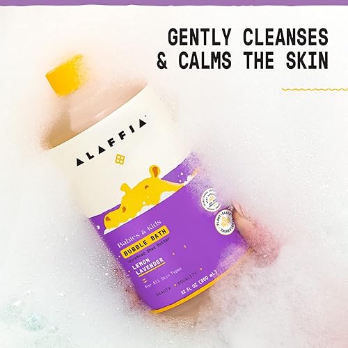 Miniatura 5 de Alaffia Baño de burbujas para bebés y niños, artículos esenciales suaves para bebés para piel delicada, limpieza y calmante burbujas, fórmula a base